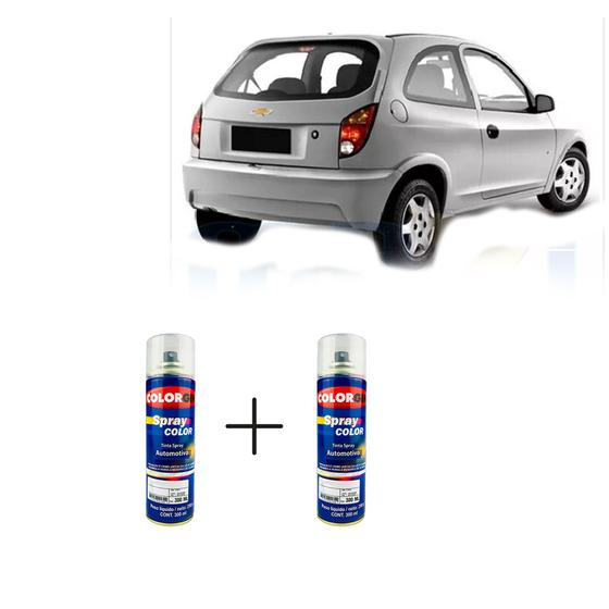 Imagem de Spray automotivo prata escuna + spray verniz 300ml