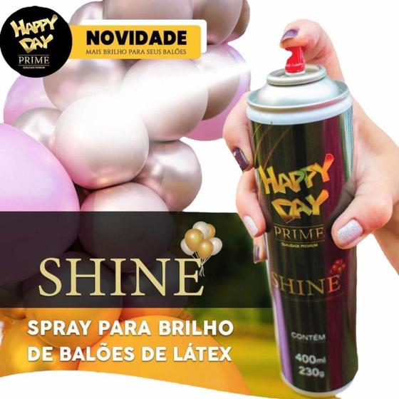 Imagem de Spray Brilho Balões 400ml Renovar Bexiga Buffet Festa - Happy Day