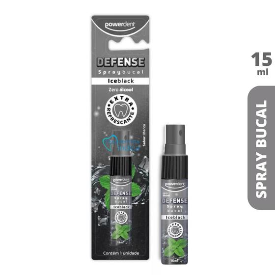 Imagem de Spray Bucal Defense Ice Menta Black  Powerdent  15ml