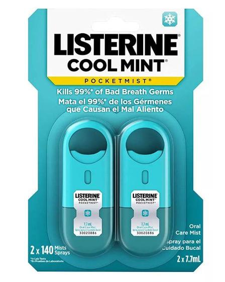 Imagem de Spray bucal Listerine cool mint pocketmist menta pacote de 2 unidades 14.14 ml