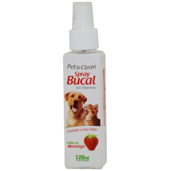 Imagem de Spray Bucal Pet Clean Sabor Morango Para Cães E Gatos 120 Ml