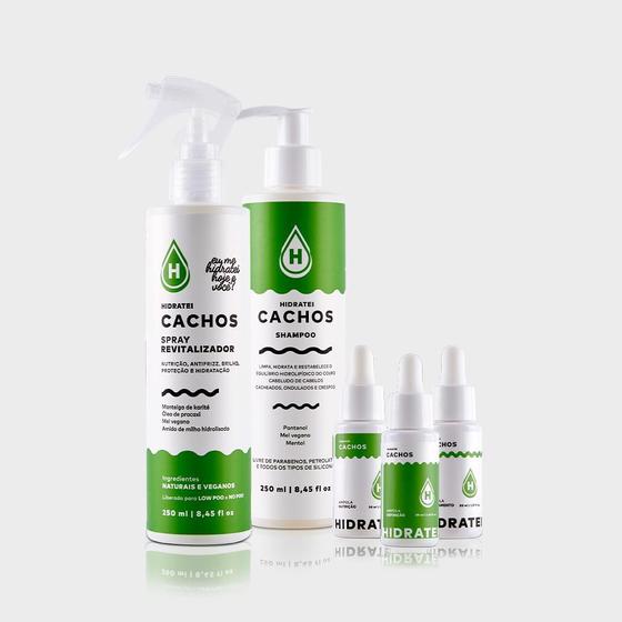 Imagem de Spray Cachos Revitalizador + Shampoo Cachos 250ml e 3 Boosters Tratamento Definição Nutrição