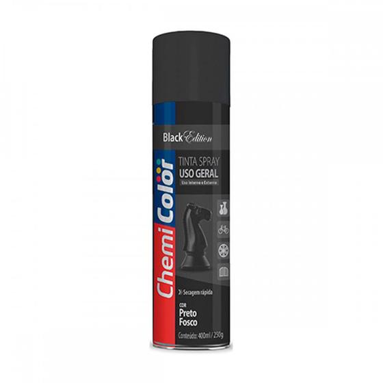 Imagem de Spray Chemicolor Geral Preto Fosco 400Ml . / Kit C/ 6 LT