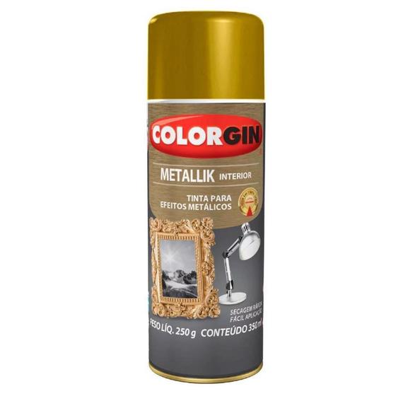 Imagem de Spray Colorgin Metallik 350ml Ouro 52 Interior