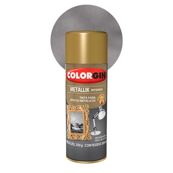 Imagem de Spray Colorgin Metallik Cromado Metalico 350 ml