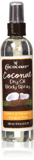 Imagem de Spray corporal Cococare Óleo seco de coco 180 ml sem parabenos