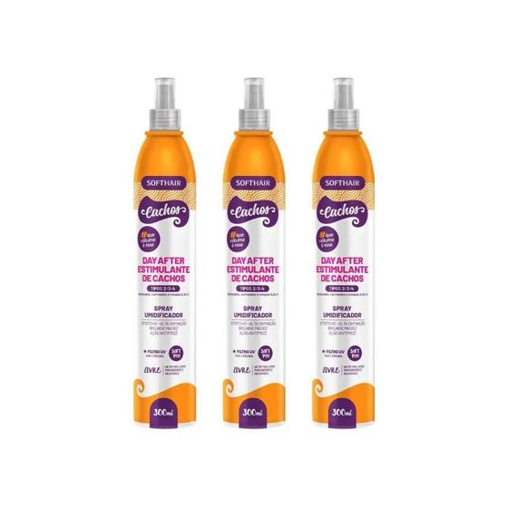 Imagem de Spray Day After Soft Hair 300Ml Estim. Cachos - Kit Com 3Un