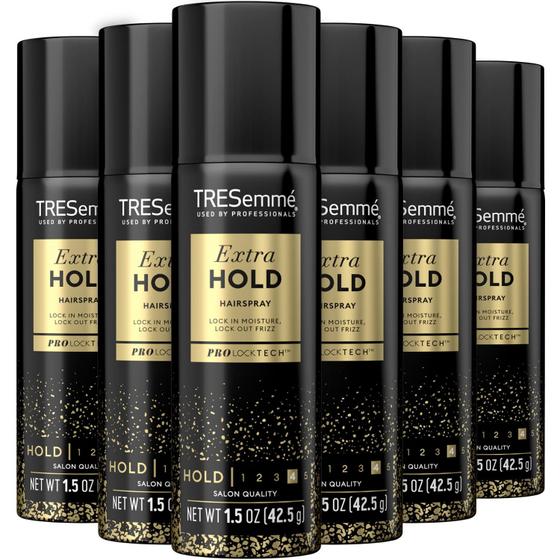 Imagem de Spray de cabelo TRESemmé TRES Two Extra Hold 45 ml, tamanho de viagem, pacote com 6