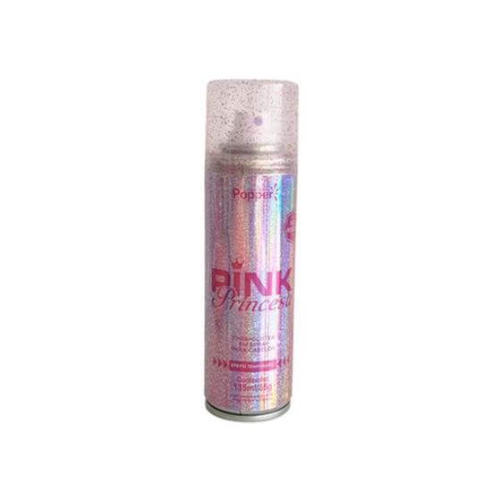 Imagem de Spray de Glitter Rosa Cabelo Corpo Purpurina Removivel Brilho Iluminador Corporal Glow Hair Maquiagem Princesa Carnaval