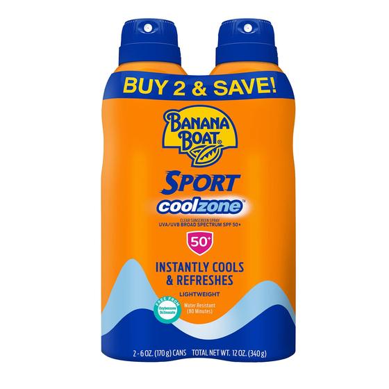 Imagem de Spray de proteção solar Banana Boat Sport Cool Zone SPF 50 177mL x2