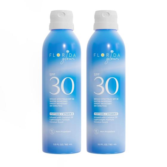 Imagem de Spray de proteção solar Florida Glow SPF 30, pacote com 2