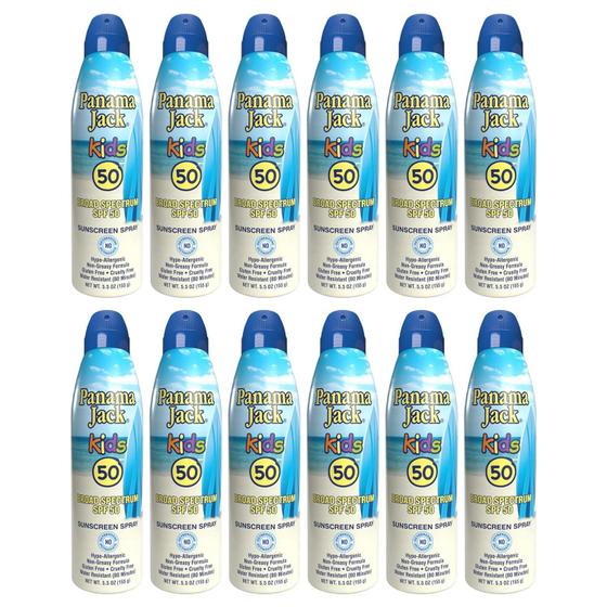 Imagem de Spray de proteção solar Panama Jack Kids SPF 50 155 ml (pacote com 12)