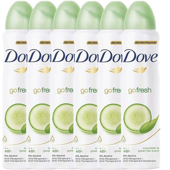 Imagem de Spray Desodorante Dove Pepino e Chá Verde 150ml (Pack c/ 6) - 48h de Proteção