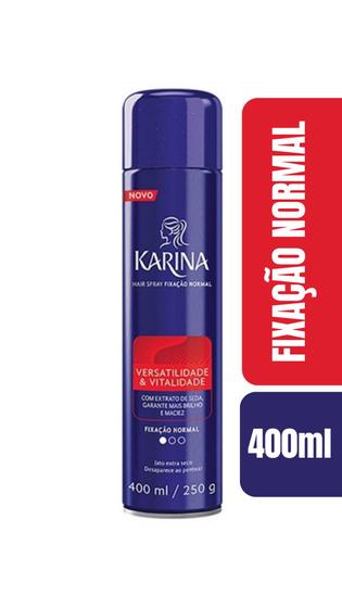 Spray Fixador De Cabelo Karina 400ml Fixação Normal - C1084 Menor preço em Spray Fixador De Cabelo Karina 400ml Fixação Normal - C1084