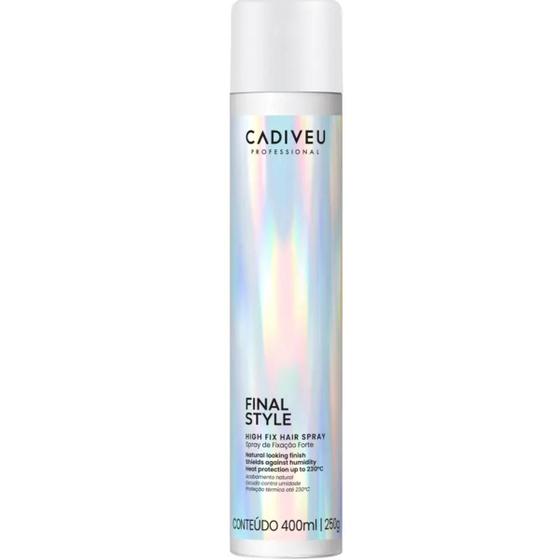 Imagem de Spray Fixador Final Style High Fix Hairspray 400ml Cadiveu com Fixação Forte Proteção Térmica e Antiumidade