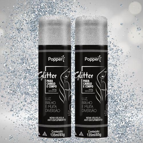 Imagem de Spray Glitter Para Cabelo E Corpo Brilho Imediato Kit 