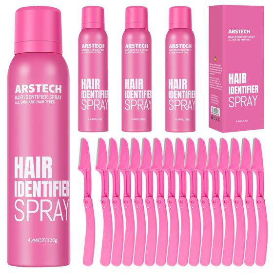 Imagem de Spray Identificador de Cabelo para Barbear e Dermaplanagem - Pacote com 4