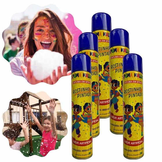 Imagem de Spray Lança Espuma Alegria 5 Latas Neve Artificial Carnaval