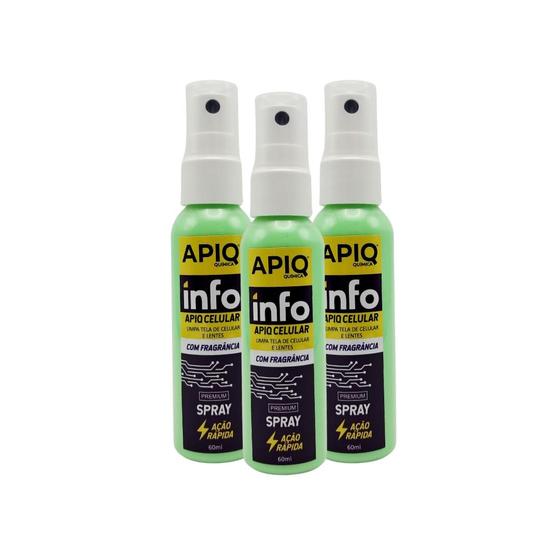 Imagem de Spray Limpador de celular 60ml Com Fragrância kit 3 peças