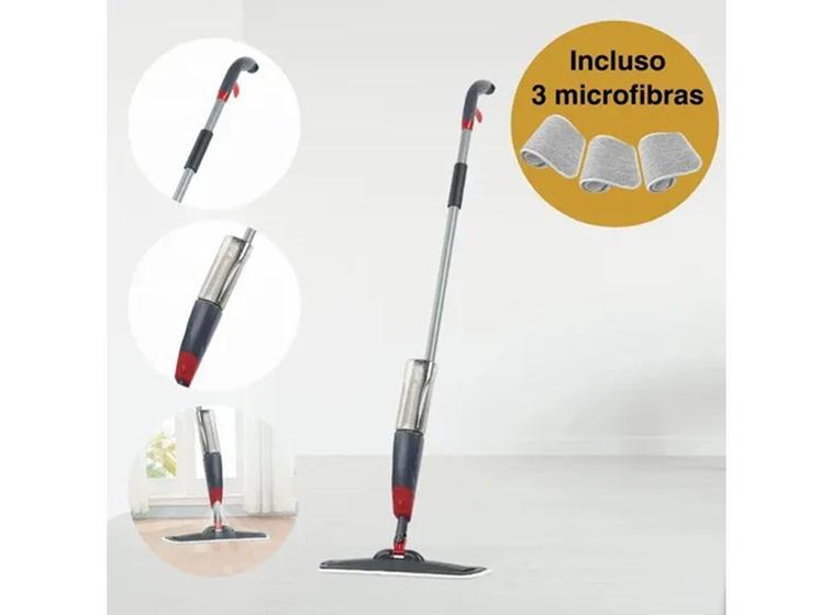 Imagem de Spray mop limpador esfregão com reservatório de água magic flat microfibra 700ml + 2 refil grátis