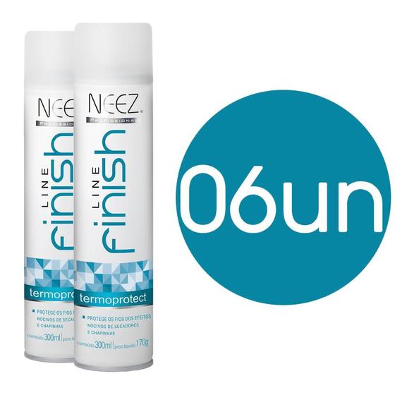 Imagem de Spray para Cabelo Finish Termo Protetor Neez Profissional 300ml 06 Unidades