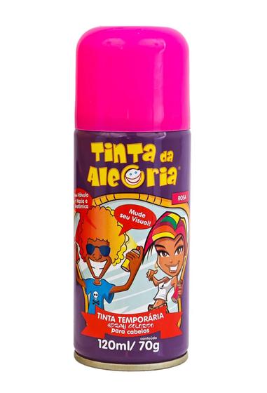 Imagem de Spray Para Cabelo Tinta Da Alegria Rosa 120 ml