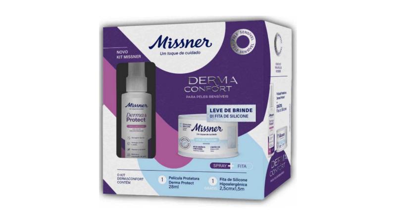 Imagem de Spray Película Protetora (sem ardor) Derma Protect 28 ml Missner  Kit Derma Confort peles sensíveis