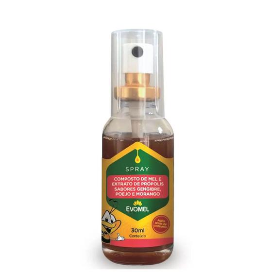Imagem de Spray Própolis C/ Gengibre, Poejo e Morango Evomel 30ml 2 Un