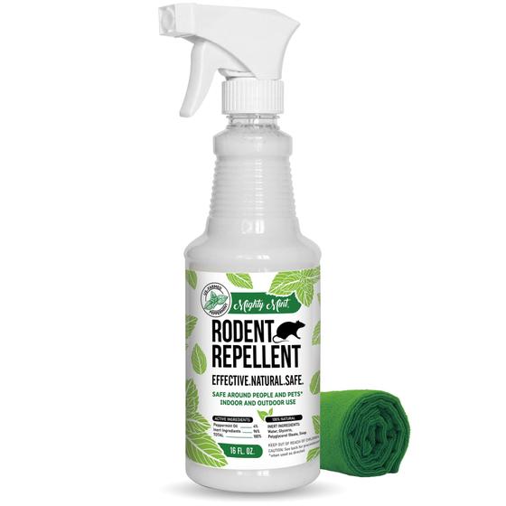 Imagem de Spray repelente de roedores com óleo de hortelã-pimenta - Poderoso 453ml