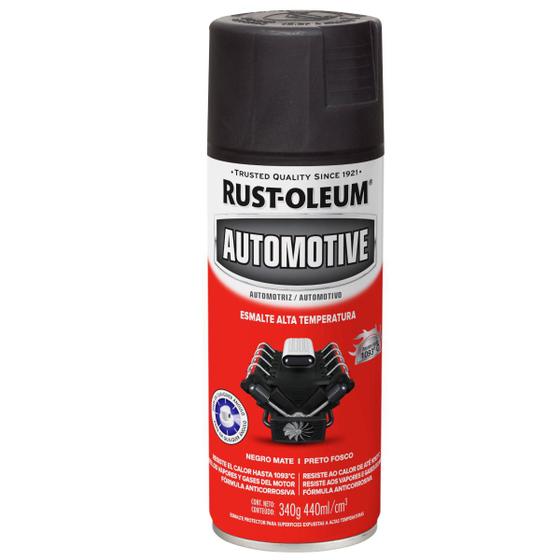Imagem de Spray rust-oleum  alta temperatura 340 gr  - preto fosco ate 1093.