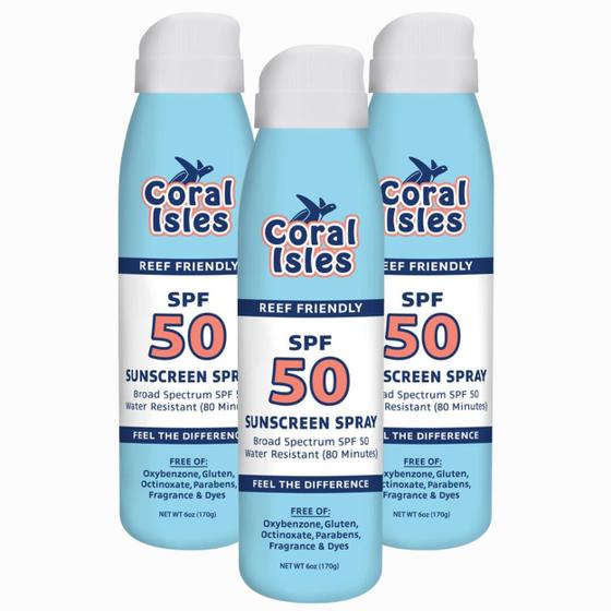 Imagem de Spray Solar Coral Isles Reef Safe SPF 50 - 180ml (Kit com 3)