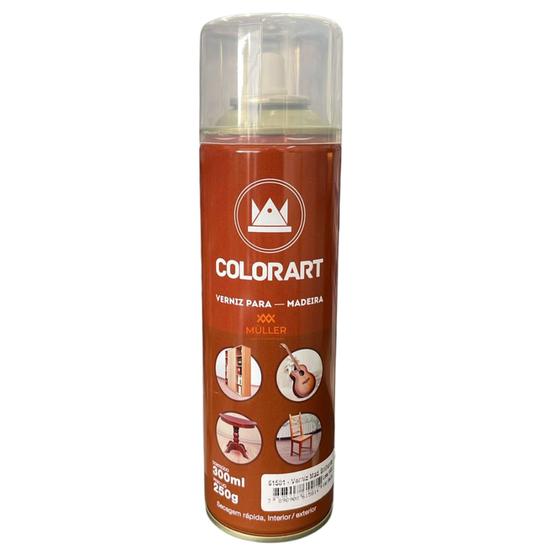 Imagem de Spray Verniz Incolor para Madeira Fosco e Brilhante 300ml Colorart