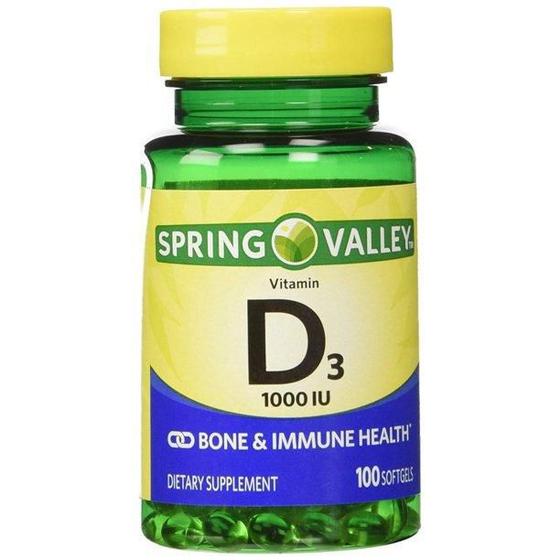 Spring valley vitamina d3 1000iu 100 cápsulas suplemento Menor preço em Spring valley vitamina d3 1000iu 100 cápsulas suplemento