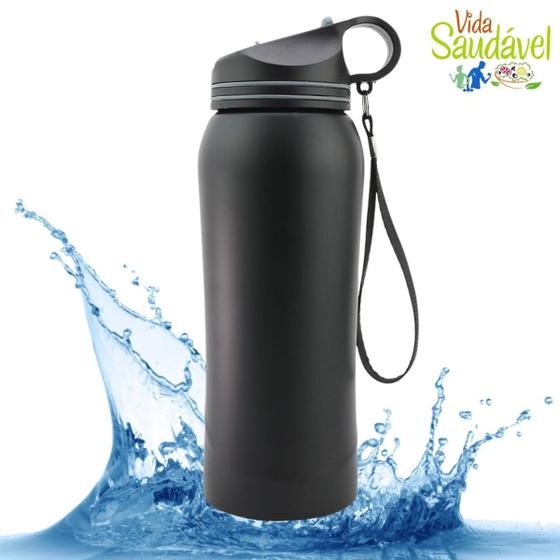 Squeeze 800ml Aço Inox Garrafa Térmica Fitness Água Academ. Menor preço em Squeeze 800ml Aço Inox Garrafa Térmica Fitness Água Academ.
