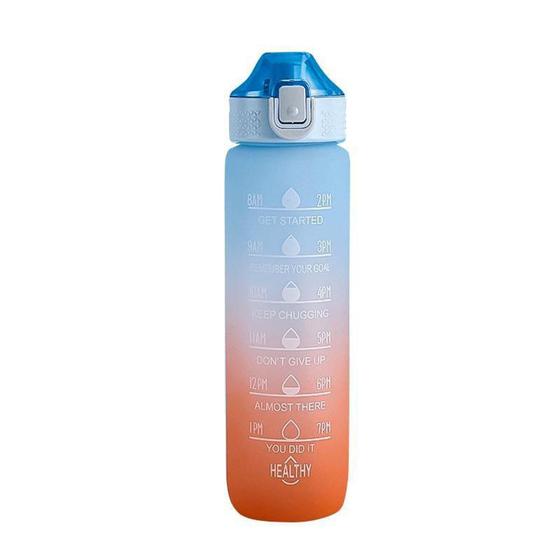 Imagem de Squeeze 900ml Garrafão De Agua Colorida Fitness Com Frases Motivacionais - Eommerce Plus