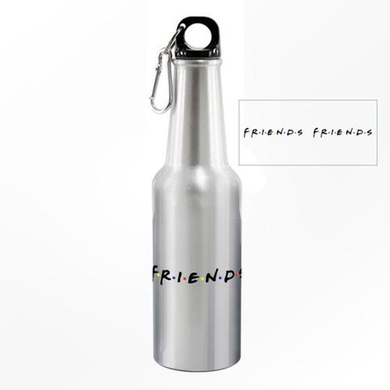 Imagem de Squeeze De Alumínio Prata Long Neck 500ml Friends Serie Nome