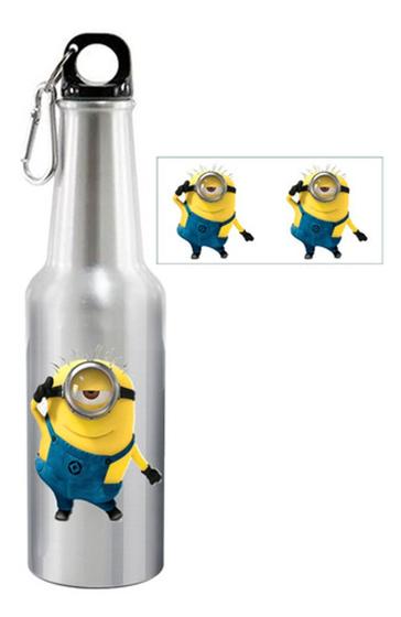 Imagem de Squeeze De Alumínio Prata Long Neck 500ml Minions Amarelo