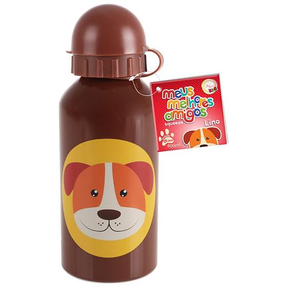 Imagem de Squeeze Inox Bichinhos 400ml Infantil - Cachorro Marrom