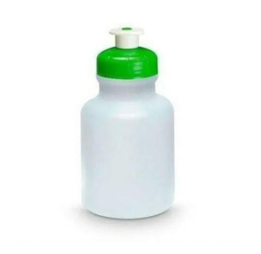 Imagem de Squeeze Plástico Branco Com Tampa Verde - 300Ml- Kit 150Un