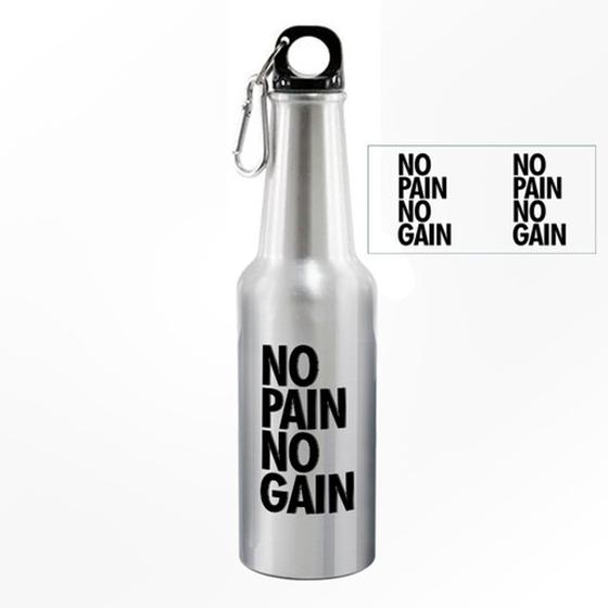 Imagem de Squeeze Prata Long Neck 500ml Escrita No Pain No Gain