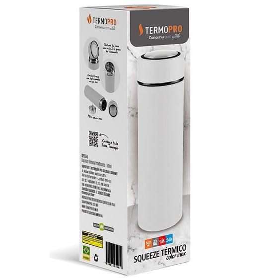 Imagem de Squeeze Termico INOX Branco 500ML Termopro TP6555