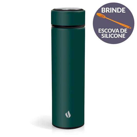 Imagem de Squeeze Térmico Verde Inox Com Escova De Limpeza Termopro