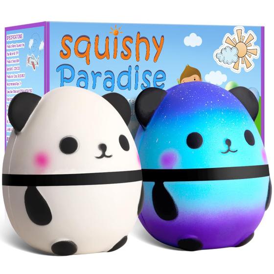 Imagem de Squishies Jumbo Panda Fofinhos - 2 Unidades, Aromatizados e com Lenta Ressurreição, Alívio de Stress