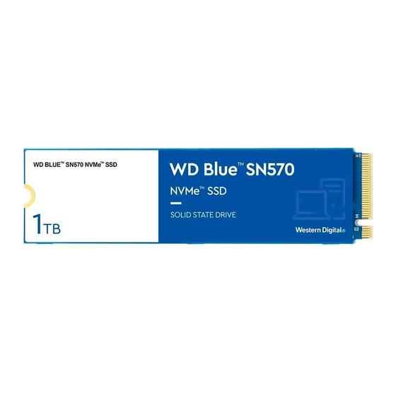 SSD 1 TB WD Blue SN570, M.2 2280, NVMe, Leitura: 3.500MB/s e Gravação: 3.000MB/s, Azul - WDS100T3B0C Menor preço em SSD 1 TB WD Blue SN570, M.2 2280, NVMe, Leitura: 3.500MB/s e Gravação: 3.000MB/s, Azul - WDS100T3B0C