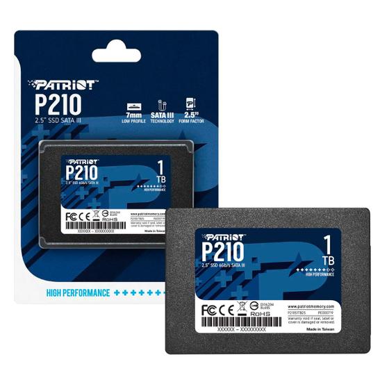 Imagem de Ssd 1tb 2.5 Sata 3 520mb/s Leit - 430mb/s Grav P210 P210S1TB25 Patriot