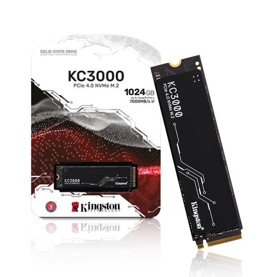 Imagem de Ssd 1Tb M.2 NVMe PCIe 4.0 7000mb/s - 6000mb/s Grav SKC3000S/1024G Kingston