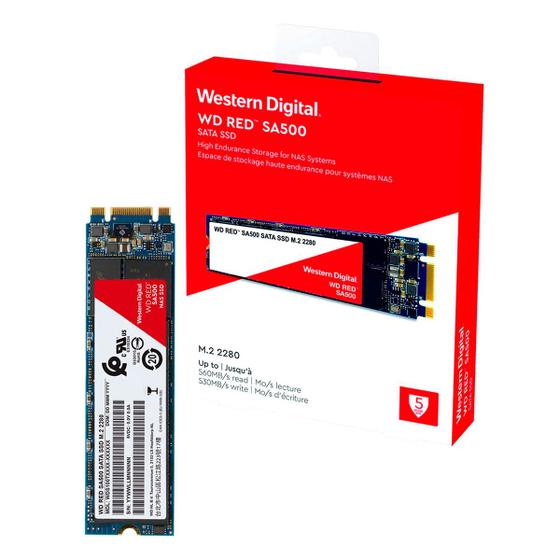 SSD 1TB Western Digital WD Red SA500, SATA III, M.2 2280, Leitura/Gravação 560/530MB/s - WDS100T1R0B Menor preço em SSD 1TB Western Digital WD Red SA500, SATA III, M.2 2280, Leitura/Gravação 560/530MB/s - WDS100T1R0B