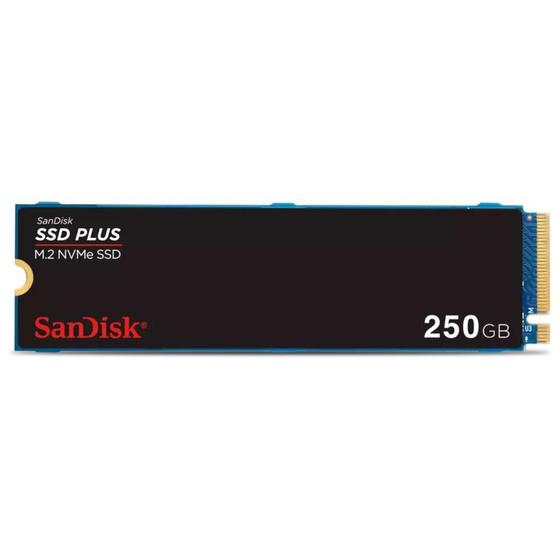 Imagem de SSD 250GB M.2 2280 NVMe PCIe Gen 3.0 Sandisk Plus, Leitura/Gravação 2400/1500MB/s, SDSSDA3N-250G-G26  SANDISK