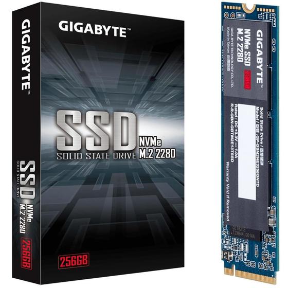 SSD 256 GB Gigabyte, M.2, PCIe, NVMe, Leitura: 1700MB/s e Gravação: 1100MB/s - GP-GSM2NE3256GNTD Menor preço em SSD 256 GB Gigabyte, M.2, PCIe, NVMe, Leitura: 1700MB/s e Gravação: 1100MB/s - GP-GSM2NE3256GNTD