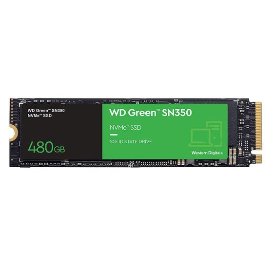 Imagem de SSD 480 GB WD Green PC SN350, PCIe, NVMe, Leitura: 2400MB/s e Gravação: 1650MB/s - WDS480G2G0C